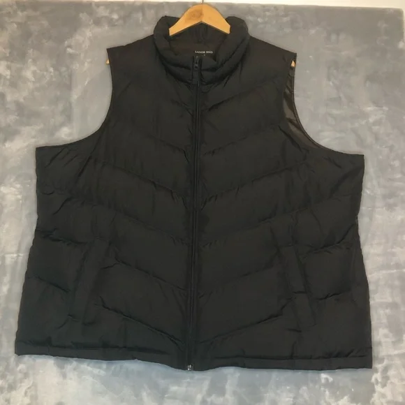 Lands End Brown Puffer Zipper Up Vest Size 3X - Picture 2 of 4